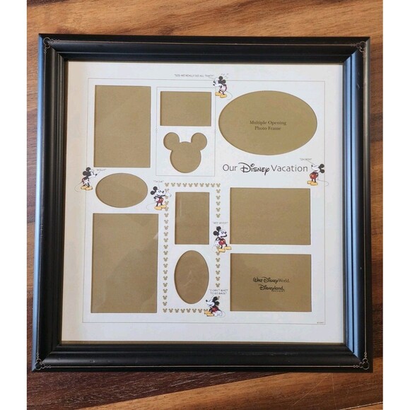 Disney World Parks Our Disney Vacation Picture Photo Collage Frame 16x16 Mickey - Picture 1 of 14
